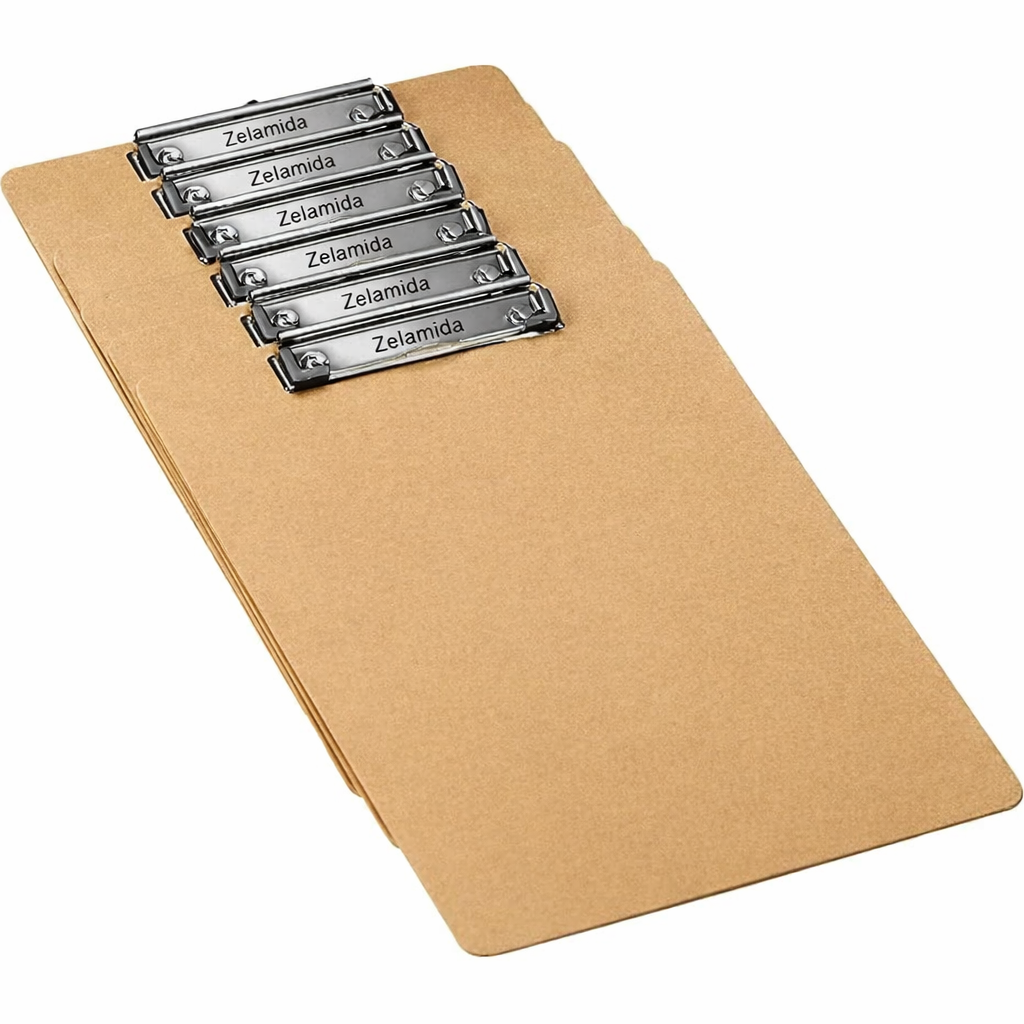 Zelamida Hardboard Clipboards – Brown – Letter Size – 6 Pack