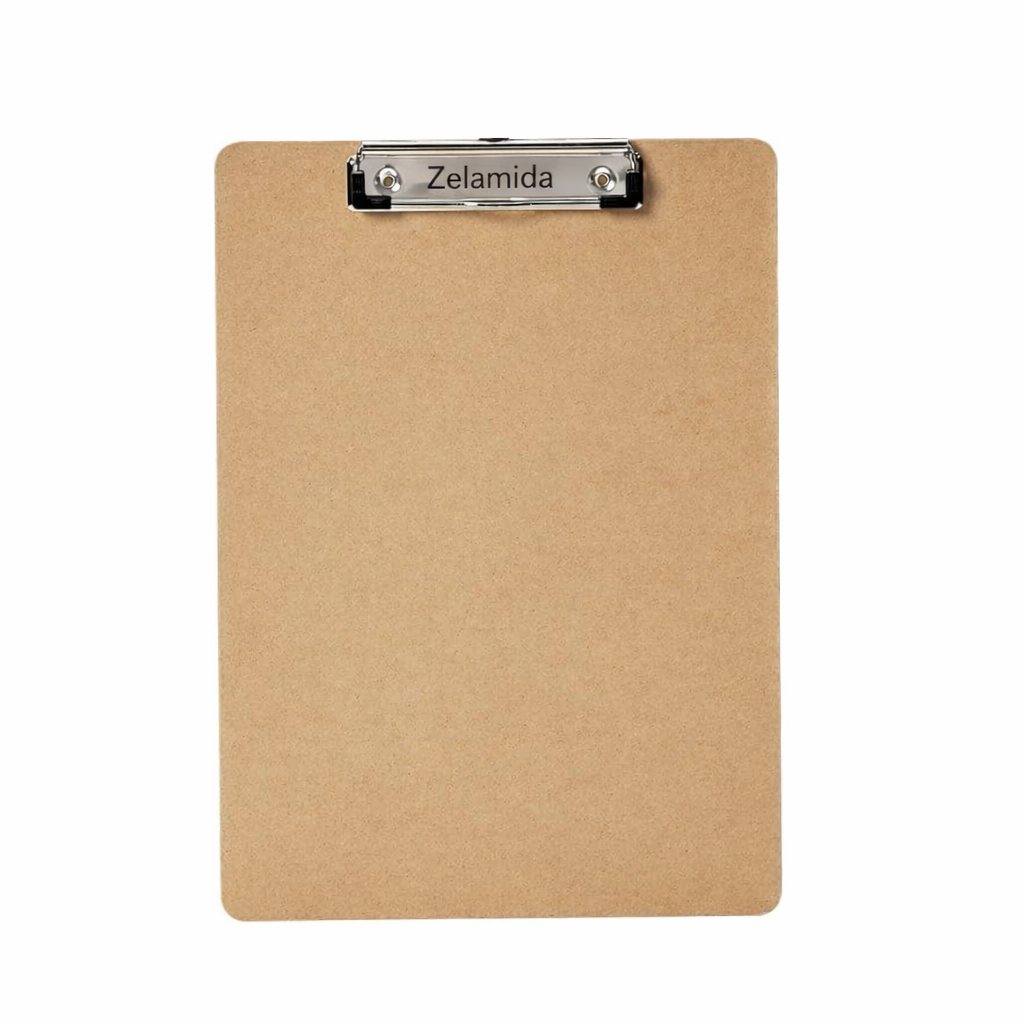 Zelamida Hardboard Clipboards – Brown – Letter Size – 6 Pack