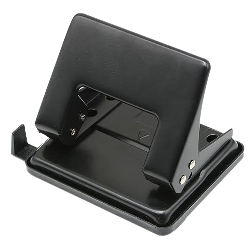 Zelamida Metal 2-Hole Paper Punch – Black – 30-Sheet Capacity