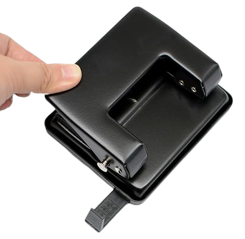 Zelamida Metal 2-Hole Paper Punch – Black – 30-Sheet Capacity